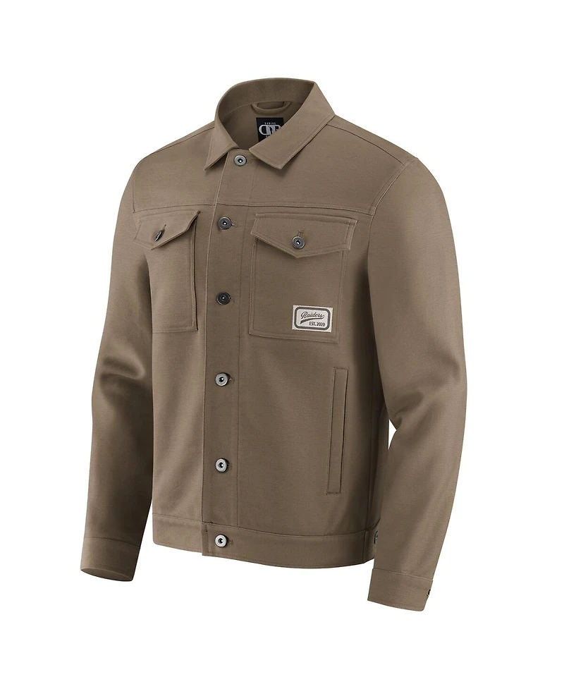 Fanatics Men'sTan Las Vegas Raiders Trucker Full-Button Jacket
