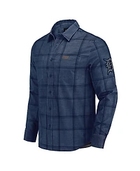 Fanatics Men's Darius Rucker Collection by Navy Detroit Tigers Thin Wale Corduroy Plaid Button Up Shirt