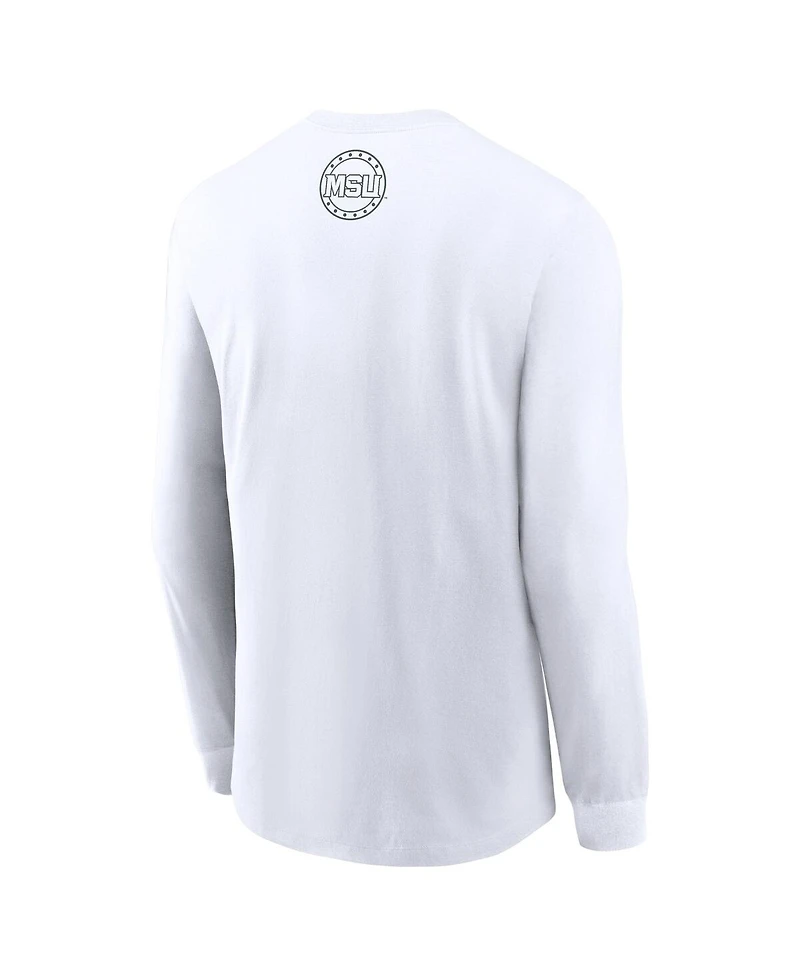 Nike Men's White Michigan State Spartans 2025 Football Fan Raise Your Shield Long Sleeve T-Shirt