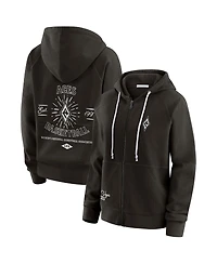 Wear by Erin Andrews Women'sBlack Las Vegas Aces Vintage Full-Zip Raglan Hoodie