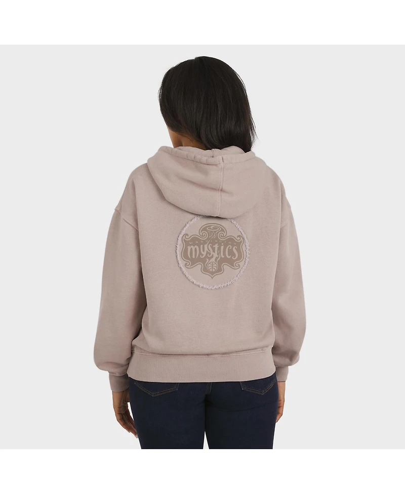 Wear by Erin Andrews Women'sTan Washington Mystics Washed Pullover Crewdie