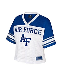 Colosseum Women's White Air Force Falcons Treasure Cropped Football Jersey