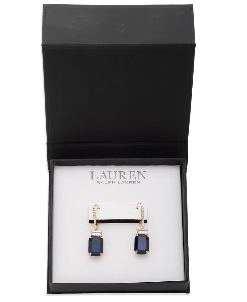 Lauren Ralph Glass Stone Drop Earrings