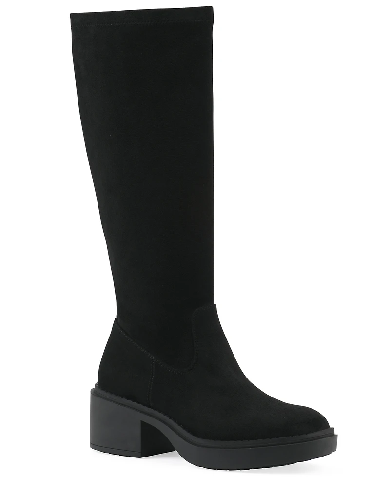 White Mountain Women's Marcella Tall Shaft Block Heel Boots