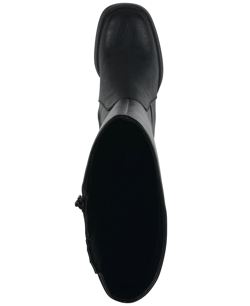 White Mountain Women's Mackle Tall Shaft Wide Calf Block Heel Boots