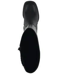 White Mountain Women's Mackle Tall Shaft Wide Calf Block Heel Boots