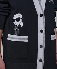 Karl Lagerfeld Paris Women's Patch Detail Cardigan