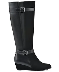 White Mountain Women's Cheers Tall Shaft Wide Calf Wedge Boot