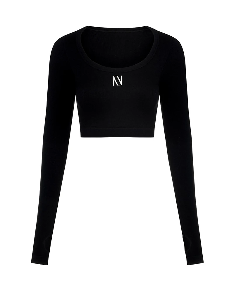 Nocturne Women's Boat Neck Knit Crop Top