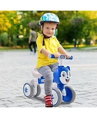 Gymax Baby Balance Bike Ride on Toys w/ Silent Wheels & Pu Seat Linked Rotating Eyes