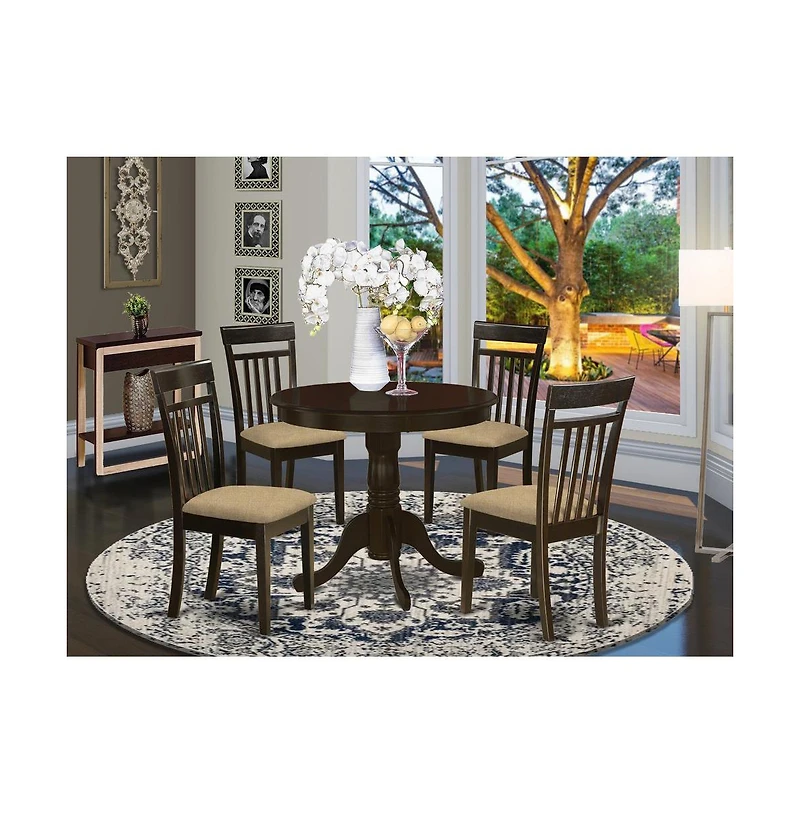 East West Furniture 5 Pc Kitchen Table-Kitchen Dining nook plus 4 Dining Chairs