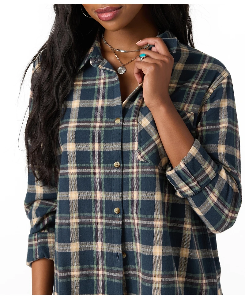 O'Neill Women's Logan Long Sleeve Flannel Shirt