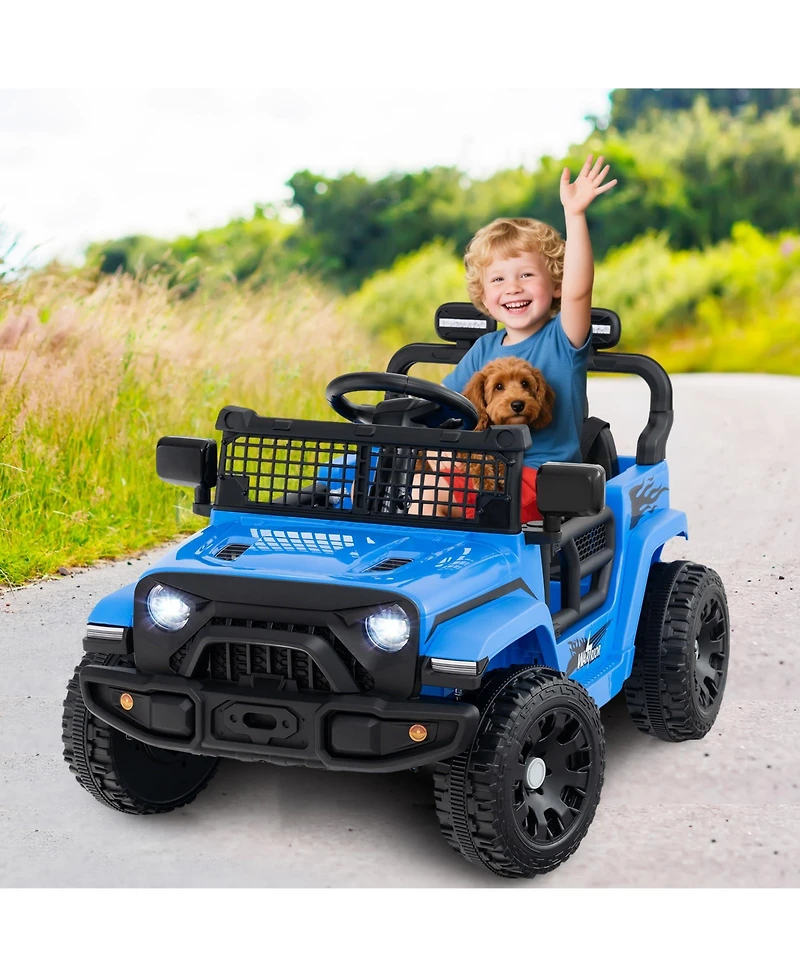 Gymax Kids Ride on Car Truck 12V Battery Powered Electric Vehicle w/ Foldable Mirrors