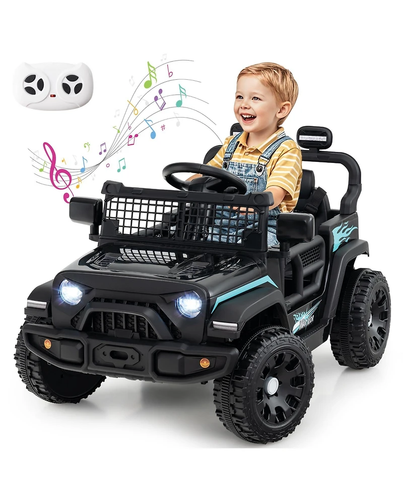 Gymax Kids Ride on Car Truck 12V Battery Powered Electric Vehicle w/ Foldable Mirrors