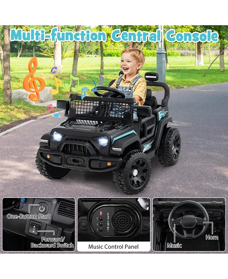 Gymax Kids Ride on Car Truck 12V Battery Powered Electric Vehicle w/ Foldable Mirrors