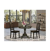 East West Furniture 3 Pc Kitchen Table set-breakfast nook with 2 Dining Chairs