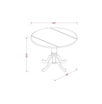 East West Furniture 3 Pc2-drop-leaf Dining Table and 2 Dining Chairs