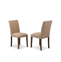 East West Furniture 7-Pc Table and Chairs Dining Set Includes 6 Mid Century Chairs with Upholstered Seat and High Back and a Rectangular Kitchen Table