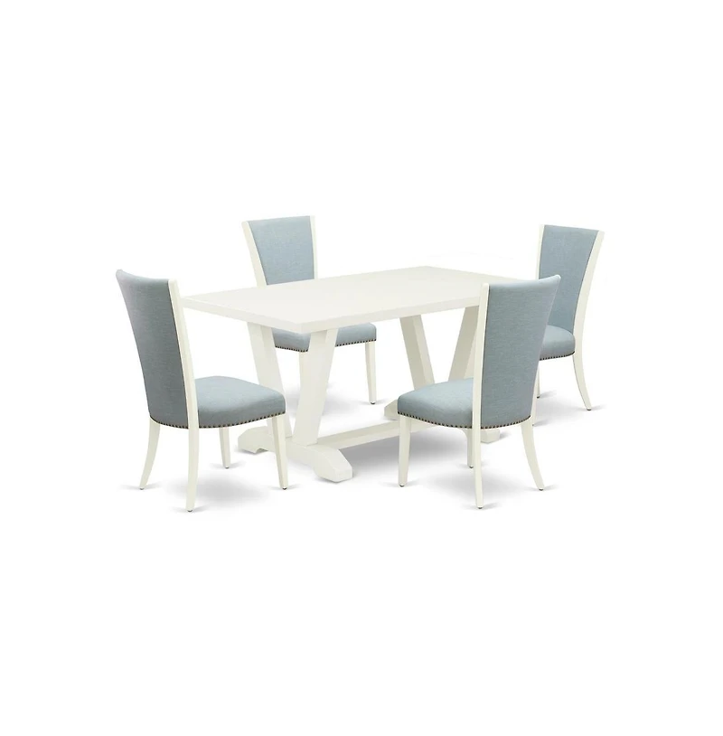 East West Furniture 5 Piece Dining Table Set