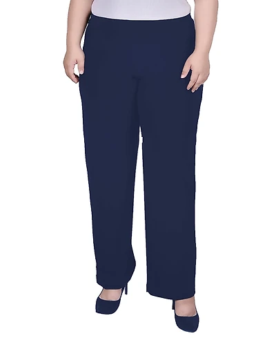 Ny Collection Plus Straight Leg Pull On Pants