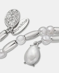 Style & Co Imitation Pearl Beaded Coil Bracelet, Macy's Exclusive