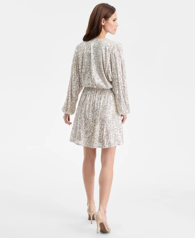 Boss Orange Women's Sequin Blouson-Sleeve Dress