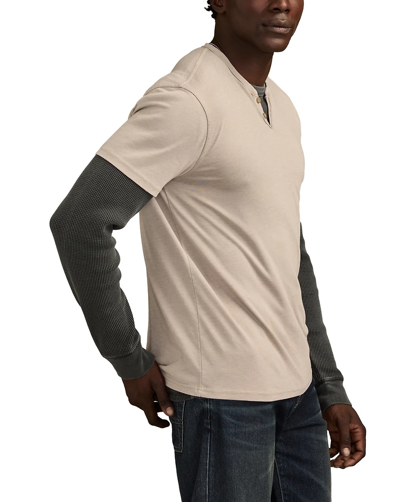 Lucky Brand Men's Venice Burnout Notch Neck T-shirts
