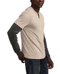 Lucky Brand Men's Venice Burnout Notch Neck T-shirts