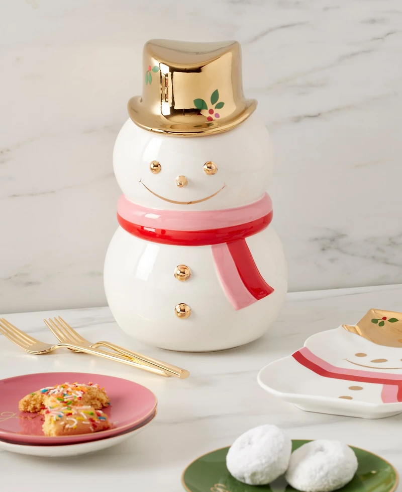 Kate Spade Be Jolly Snowman Cookie Jar