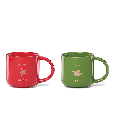 Kate Spade Be Jolly Warm Wishes Mugs, Set of 2