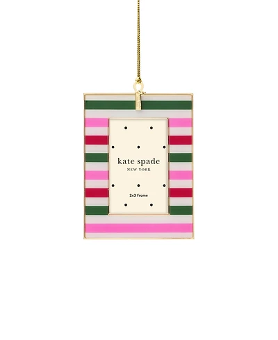 Kate Spade Be Jolly Mini Frame Ornament, stripe