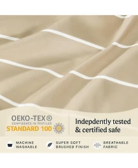 4PC Striped Silky Soft Cooling Deep Pocket Performance Sheet Set