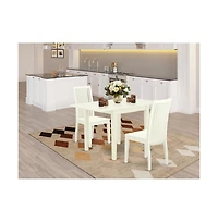 East West Furniture Dining Room Set Linen White