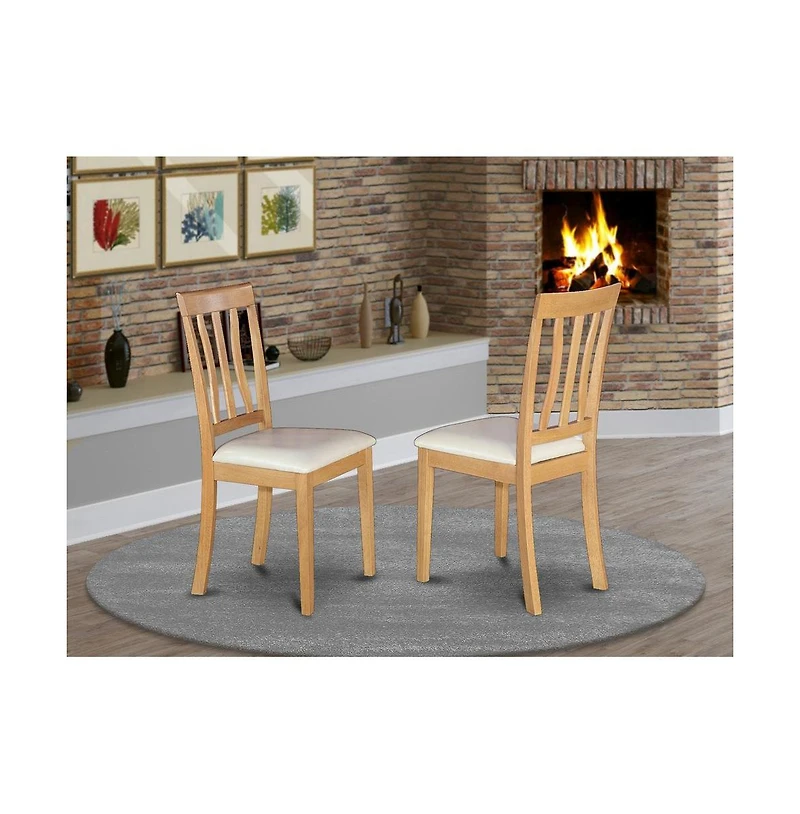 East West Furniture 5-Pc Kitchen Table Set with 4 Kitchen Dining Chairs and 1 Dining Room Table (Oak Finish)