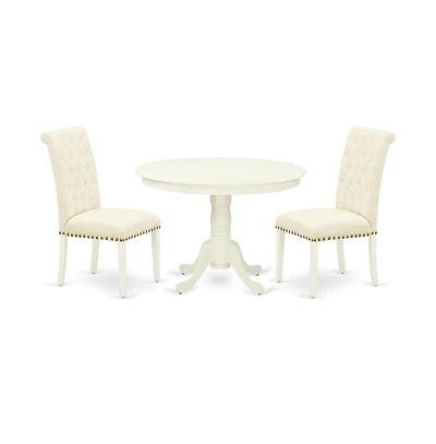 East West Furniture Dining Room Set Linen White