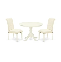East West Furniture Dining Room Set Linen White