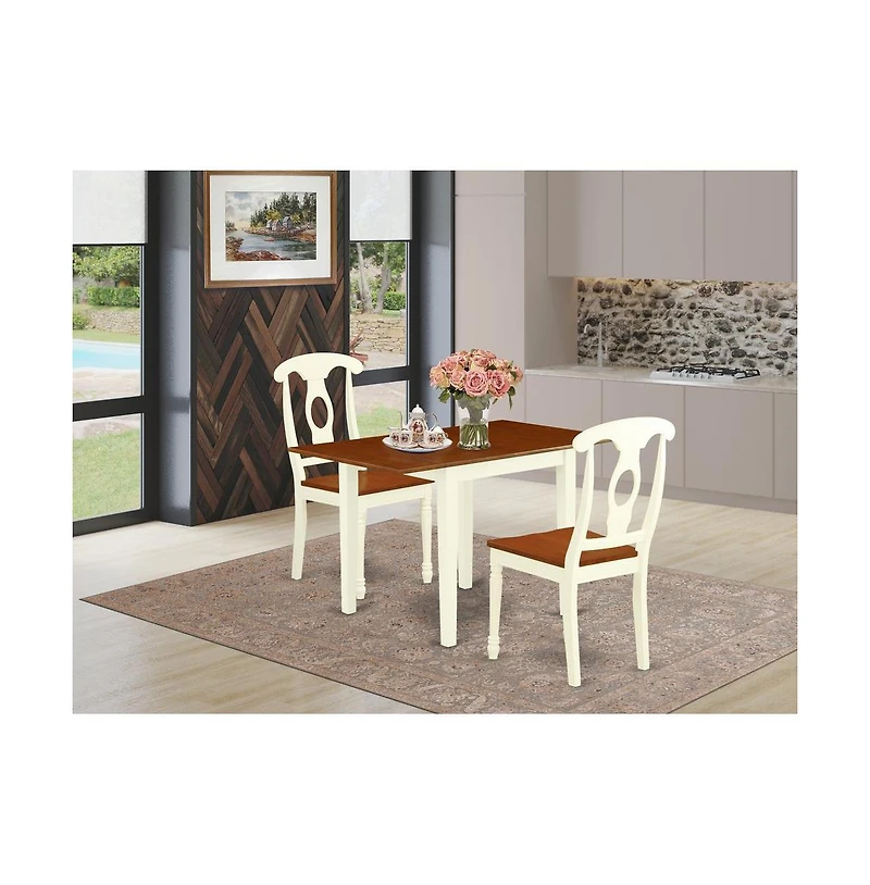 East West Furniture Dining Room Set Buttermilk & Cherry