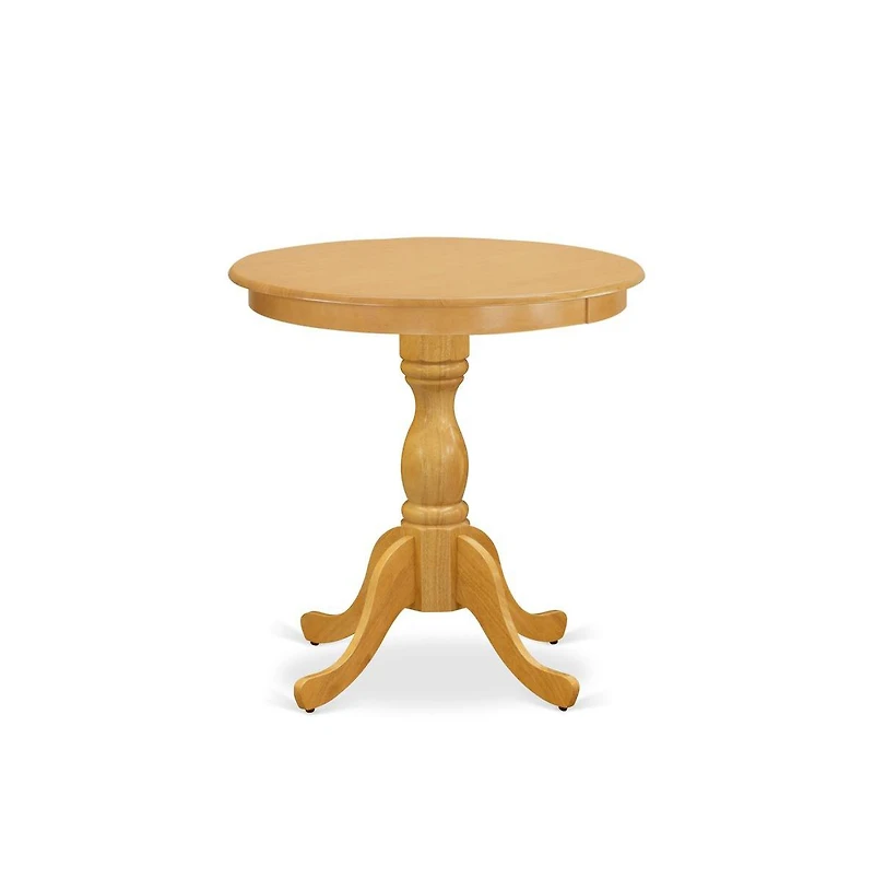 East West Furniture 3-Pc Modern Dining Room Table Set - 2 Dining Room Chairs and 1 Kitchen Dining Table (Oak Finish)