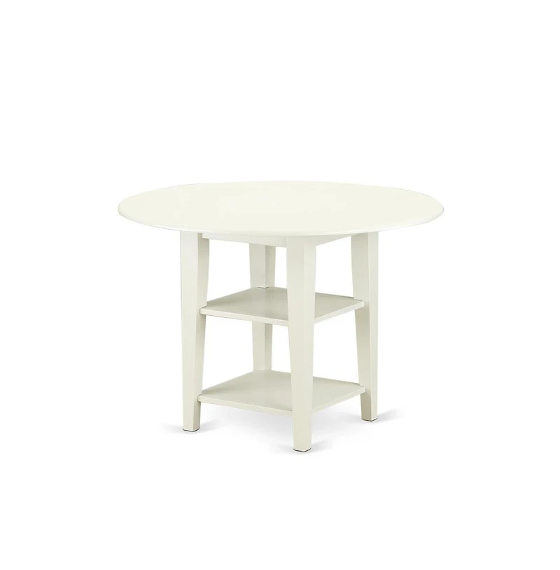 East West Furniture Dining Room Set Linen White