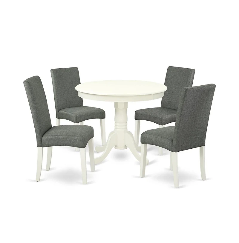 East West Furniture Dining Room Set Linen White