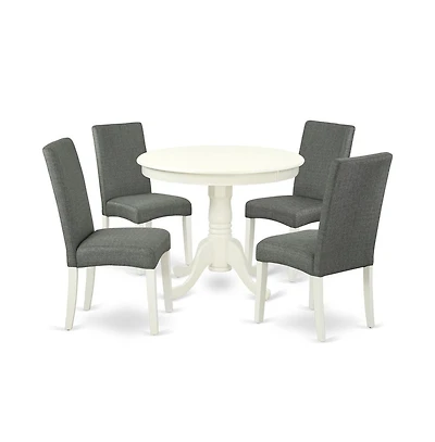 East West Furniture Dining Room Set Linen White