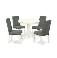 East West Furniture Dining Room Set Linen White