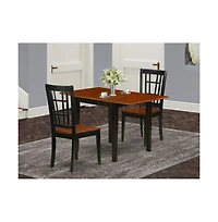 East West Furniture Dining Room Set Black & Cherry