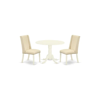 East West Furniture Dining Room Set Linen White