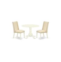 East West Furniture Dining Room Set Linen White
