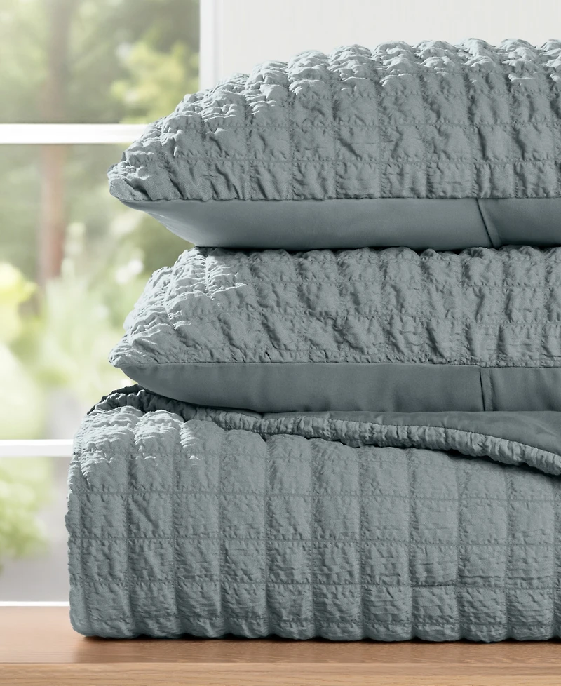 Ienjoy Home Textured Seersucker Box 3-Pc. Comforter Set, King/ California King