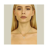 Timeless Grace Cz Cross Pendant Necklace