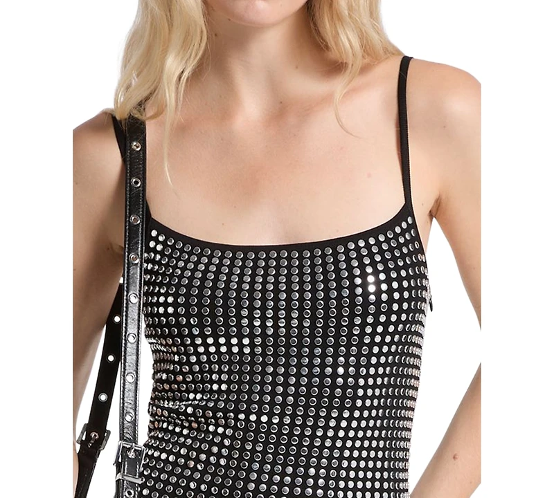 Michael Kors Women's Sleeveless Studs Cami Mini Dress