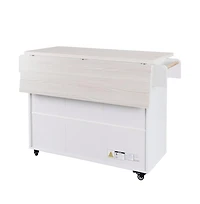 Maison Boucle Rolling Kitchen Island with Drop Leaf and Trash Can Storage, Mobile Cart with Drawers & Cabinets for Small Kitchens-Maison Boucle