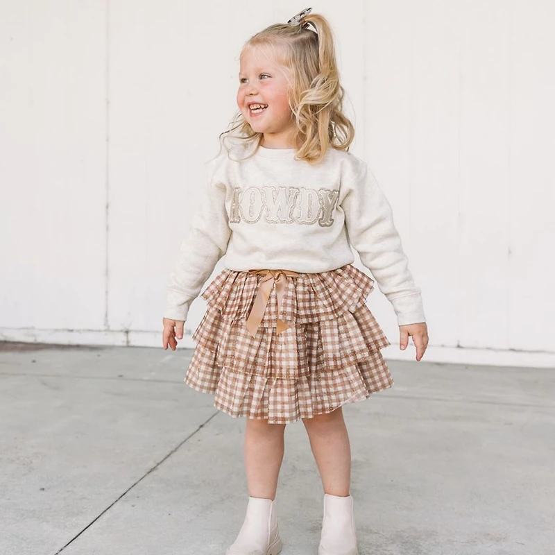 Sweet Wink Little and Big Girls Howdy Patch Sweatshirt